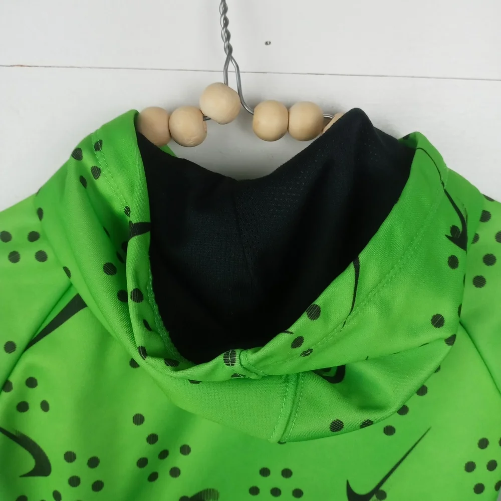 Nike boys 18 mos bright green with dotted swoosh design full zip jacket hooded